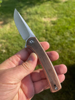CIVIVI MINI ASTICUS FOLDING KNIFE COPPER HANDLE PLAIN EDGE SATIN FINISH C19026B-1