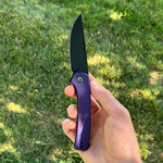 CIVIVI Mini Asticus Liner Lock Knife Purple G-10 (3.25" Black Stonewash)