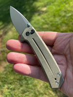 WE Knife Culex Button Lock - GreeN Ti (3" Silver BB) WE21026B-5