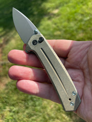 WE Knife Culex Button Lock - GreeN Ti (3" Silver BB) WE21026B-5