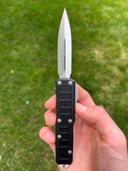 Microtech 232II-10S UTX-85 II D/E - Black Handle - Stonewashed Blade - Signature Series