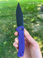 CIVIVI Cogent Button Lock Flipper Knife Purple G-10 (3.5" Black) C20038D-2