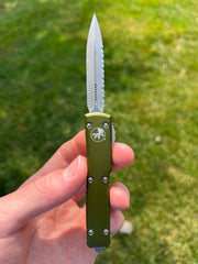 Microtech UTX-70 D/A OTF Automatic Knife OD Green (Apocalyptic Full Serr)