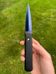 Pro-Tech Godfather Automatic Knife Black (4" Sapphire Blue) 921-SB