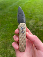 Pro-Tech Runt 5 Wharncliffe Knife Bronze Textured (1.9" Spirograph Damascus) #95 of 100