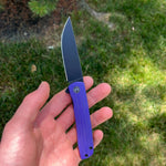 Civivi Bo Folding Knife Purple G10 Handle Nitro-V Plain Edge Black Stonewash Finish C20009B-5