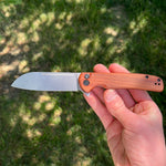 CIVIVI Chevalier Button Lock Flipper Knife Cuibourtia Wood (3.5" Satin) C20022-3
